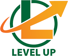 Logo for LevelUp, which is a stylized letter L with an arrow pointing upward