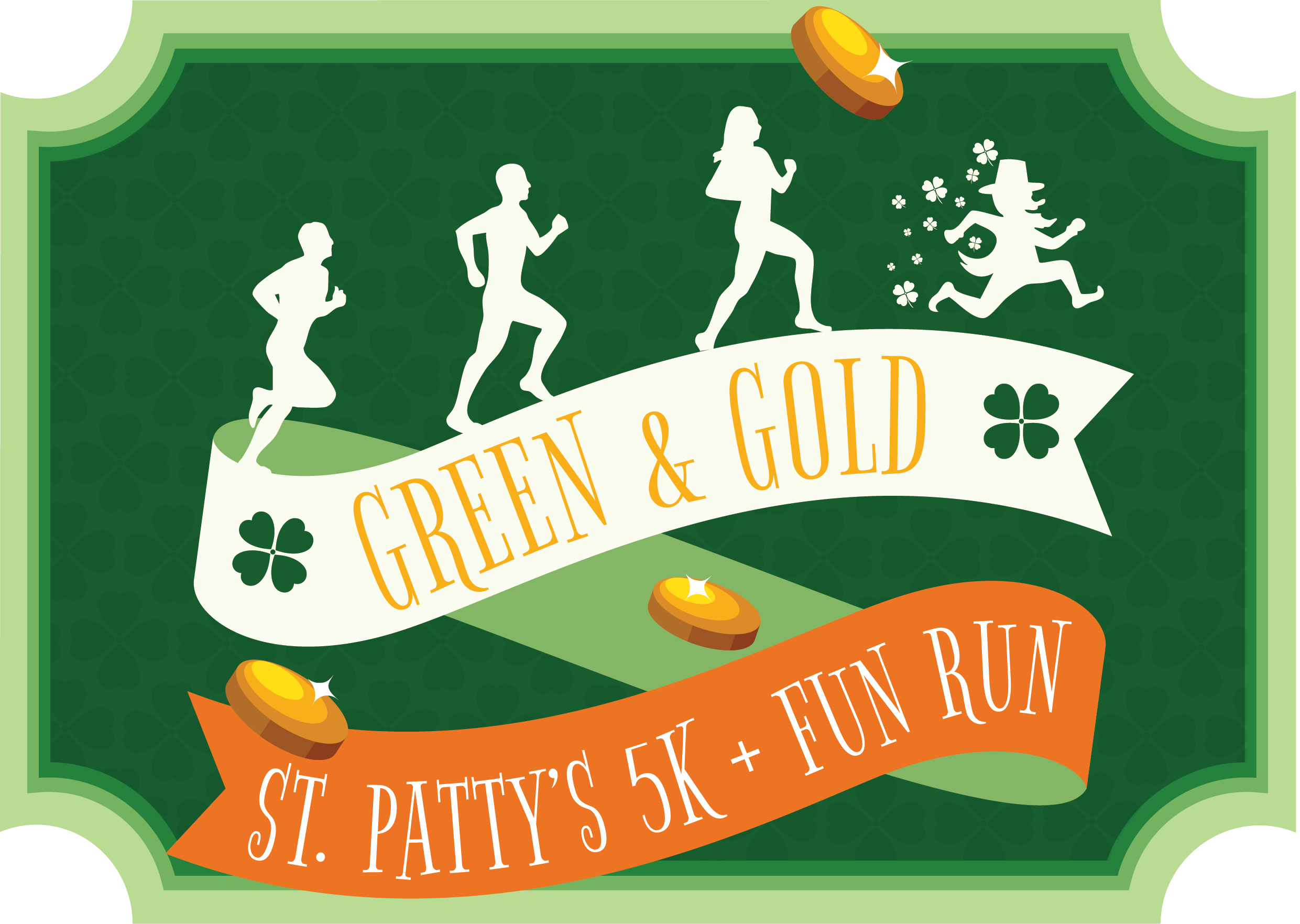 Logo for the Foundation's Annual Green & Gold St. Patty's 5K + Fun Run that takes place on or around St. Patrick's Day.