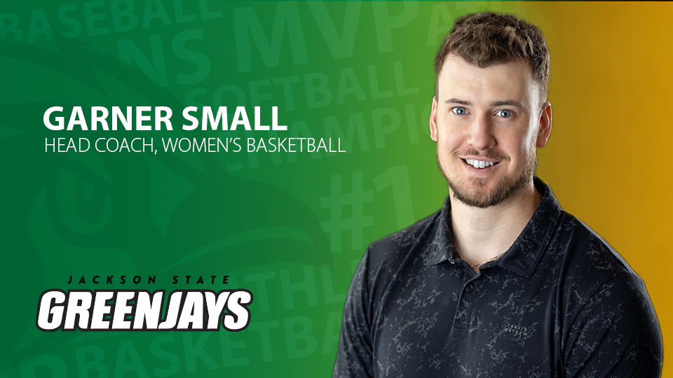 Decorative image on newly hired JSCC Women's Basketball Coach Garner Small