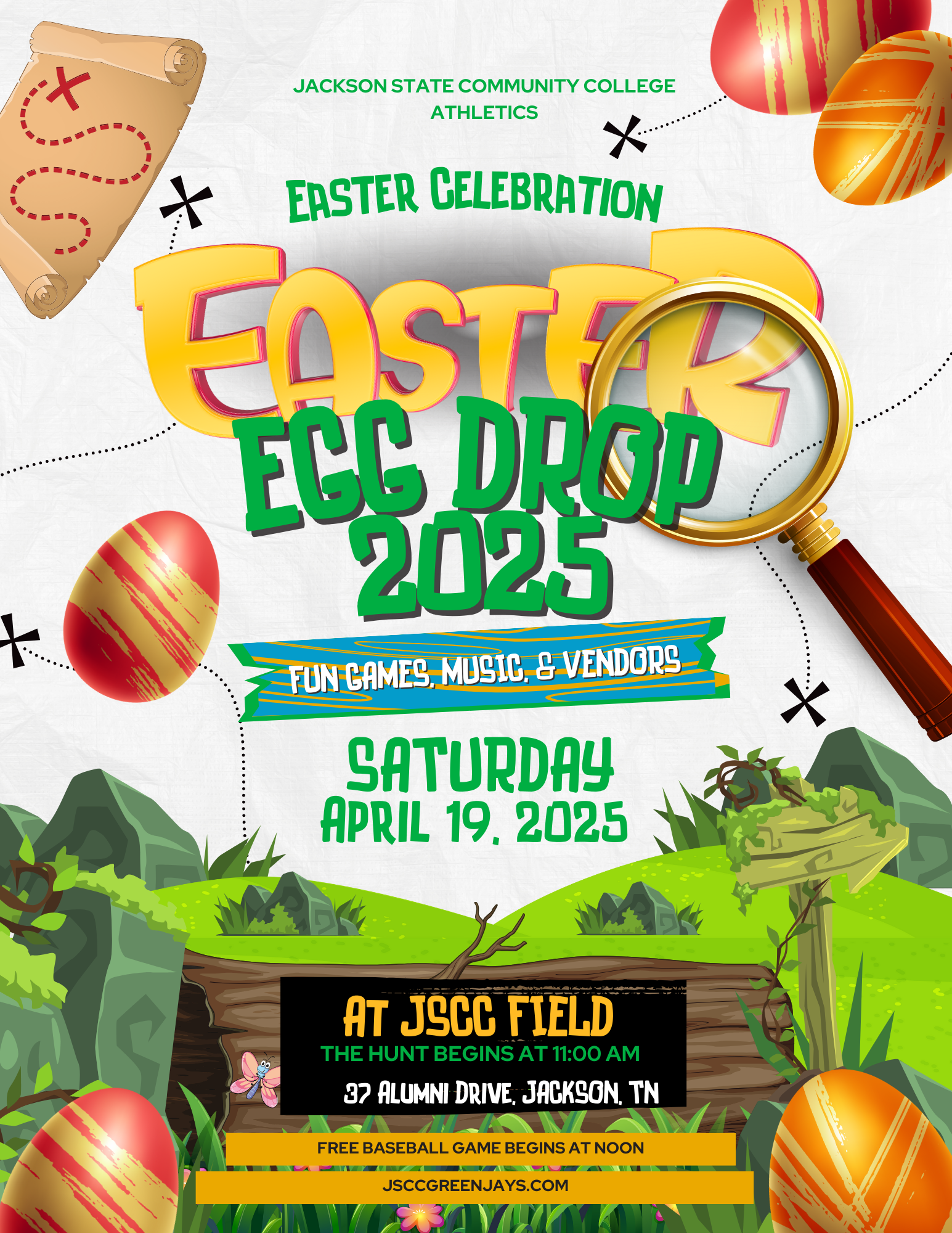 Flyer for Athletics Easter Egg Event.